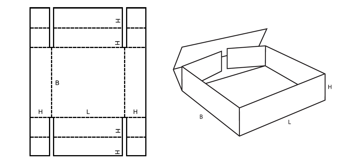 Чертеж развертки спичечного коробка